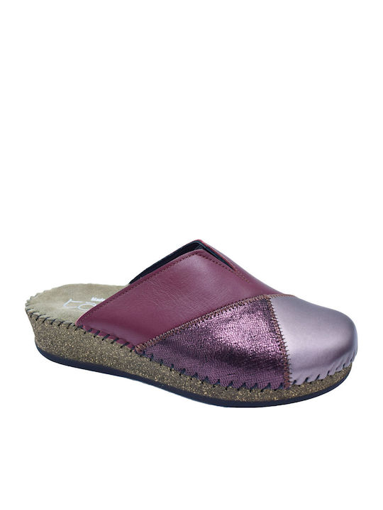 Anatomic Leather Burgundy Winter Women's Slippers