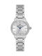 Women's Battery-Powered Watch with Silver Metal Bracelet