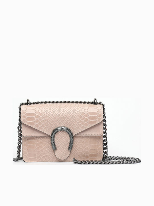 Papageorgiou Pink Suede Leather Women's Shoulder Bag