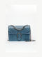 Blue Suede Leather Women's Shoulder Bag