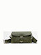 Leather Women's Shoulder Bag Khaki