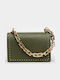 Khaki Leather Women's Shoulder Bag