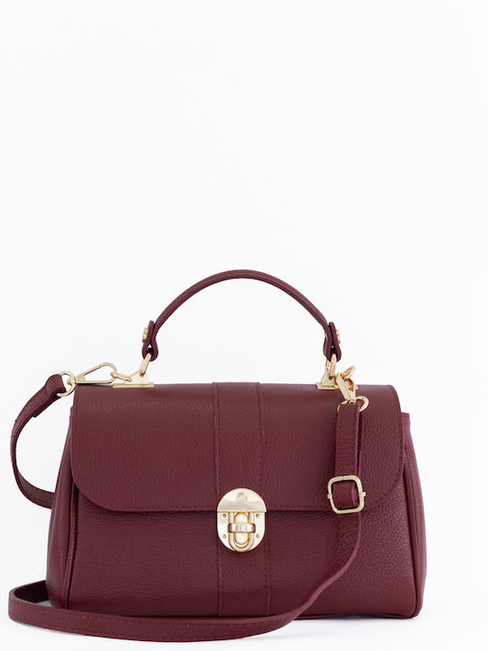 Burgundy Leather Women's Shoulder Bag