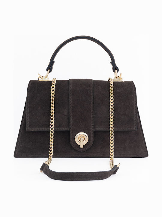 Grey Leather Women's Shoulder Bag