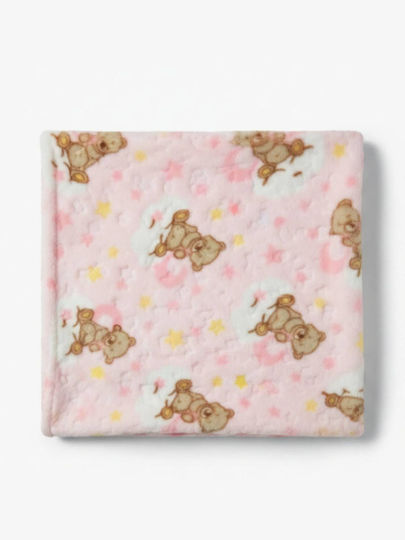 Babydom Одеяло За Бебешко Креватче Розово С Животинче 105x120 см