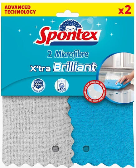 Spontex General-Purpose Microfiber Cleaning Cloths Grey 2 Pieces