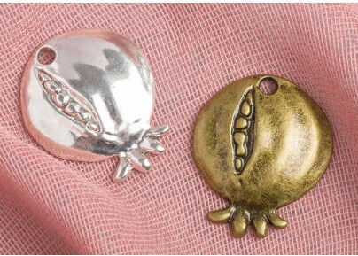 Giannopoulos Silver Metal Pomegranate Lucky Charm 3.5x4.2cm