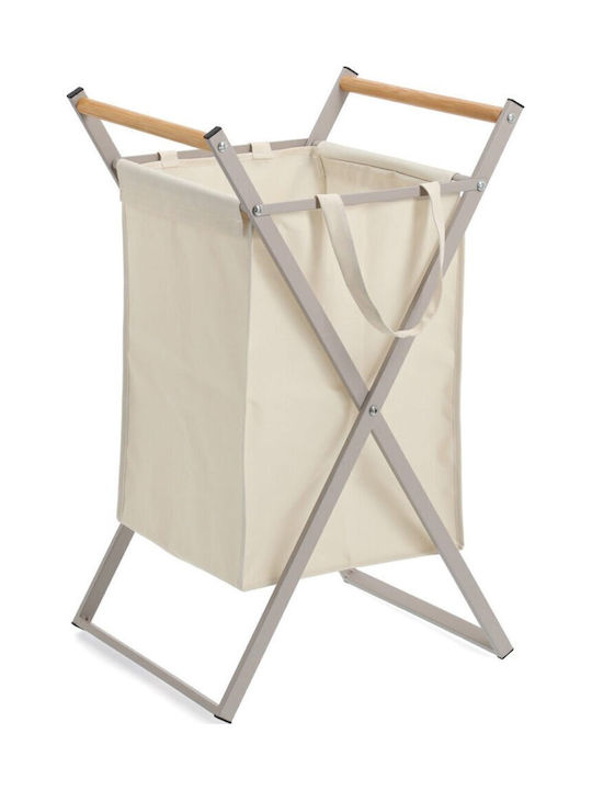 Zeller Καλάθι Απλύτων Μεταλλικό Πτυσσόμενο 90lt 36x40x67cm Μπεζ