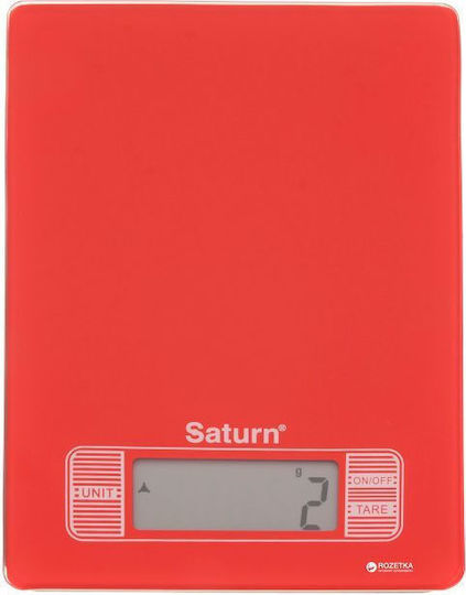 Saturn Дигитална Кухненска Везна до 5 kg Червена