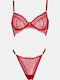 Decoro Lace Underwear Set with Burgundy Slip