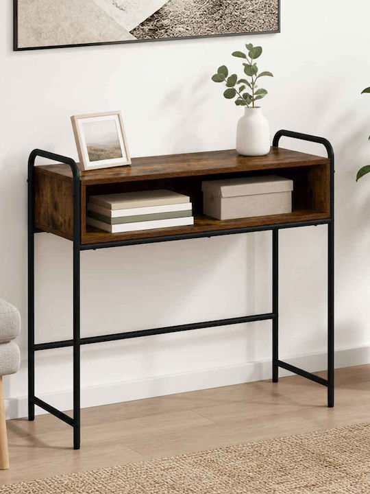 Konsolentisch aus Holz und Metall Braun L90xB33...