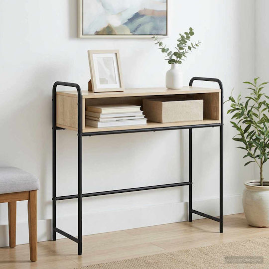 Console Table in Wood & Metal Brown L90xW33xH80.5 cm