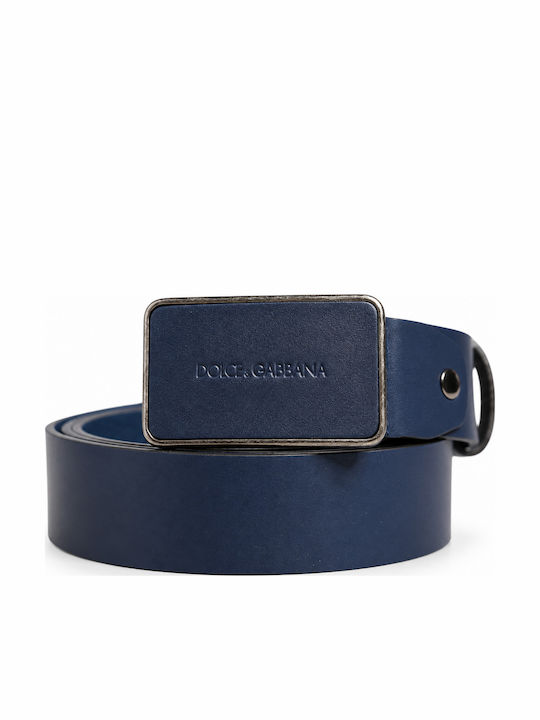 Dolce & Gabbana Curea Bărbătească din Piele Albastră