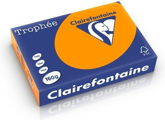 Clairefontaine A4 Cardstock 160 Gsm Intense Color 250 Sheets Ream Intense Orange