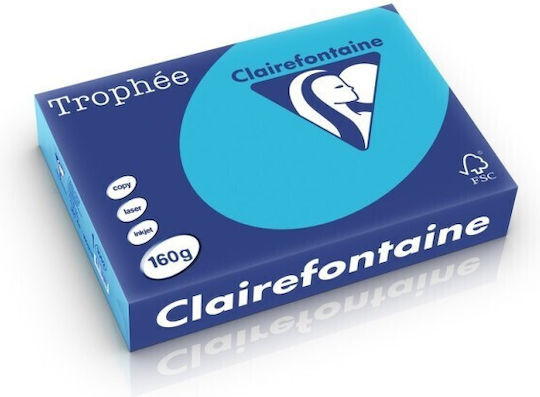 Carton Colorat Intens, A4, 160 g/m², 250 de Foi, Albastru Regal Clairefontaine