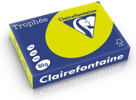 A4 Paper 80 Gsm Bright Fluorescent Color 500 Sheets Ream Clairefontaine Fluorescent Green