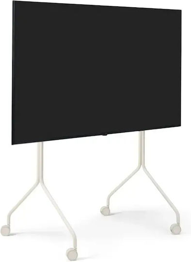 Tv Stand Wheels Pedestal Moon Rollin' Tall 55″–70″ Cream
