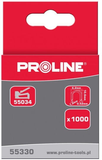 Proline 10 mm Heftklammern aus Stahl, halbrund, Typ S, 1.000 Stück