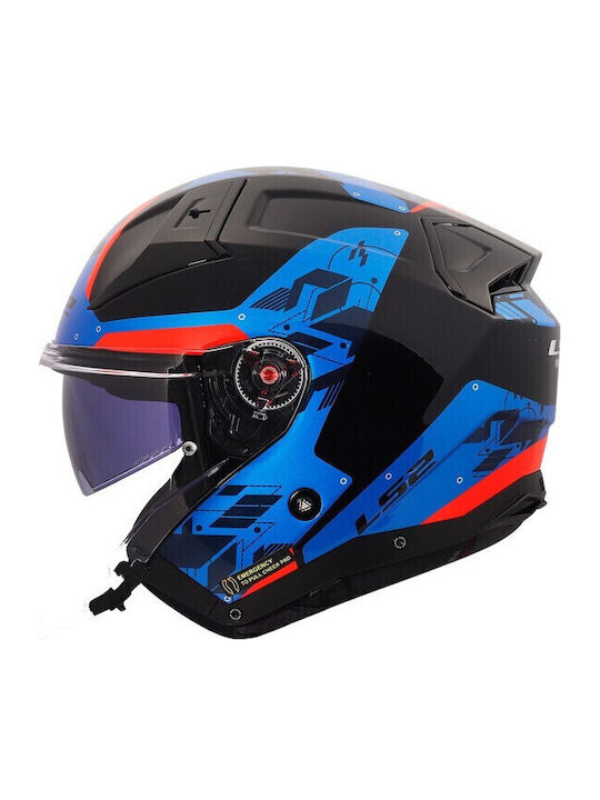LS2 Infinity II Nightline Blue Red Cască Moto J...