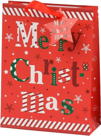 Kaemingk Weihnachtliche Geschenktüte Rot 18x24x8 cm