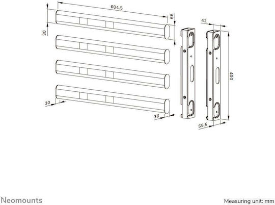 Neomounts Afl55-975bl Комплект За Удължаване На VESA 86-115" VESA 1000x600-1500-600 Макс. 160 кг Съвместим С Fl55-975bl1 Черен