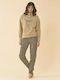 Noidinotte Winter Women's Beige Pajama Set