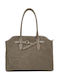 Leather Women's Tote Bag Suede Taupe