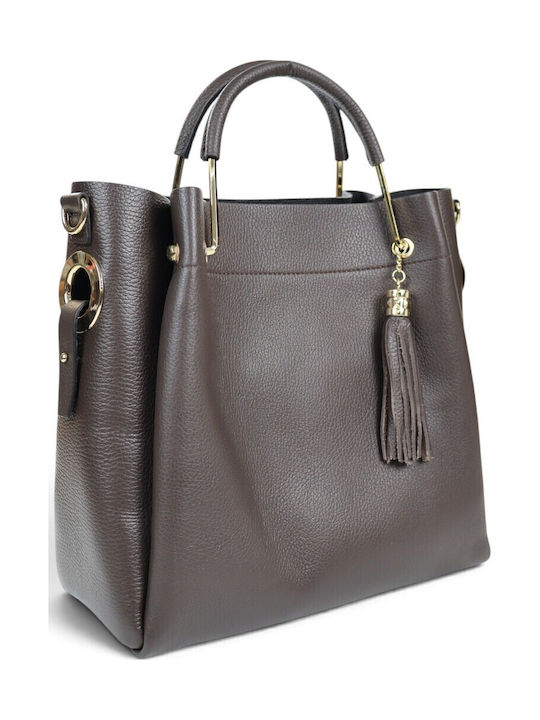 Passaggio Leather Leather Women's Tote Bag Choc...
