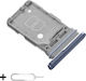 Sim Tray Holder Samsung S21 5g G991 Dual Sim + Sim Ejector Included Blue