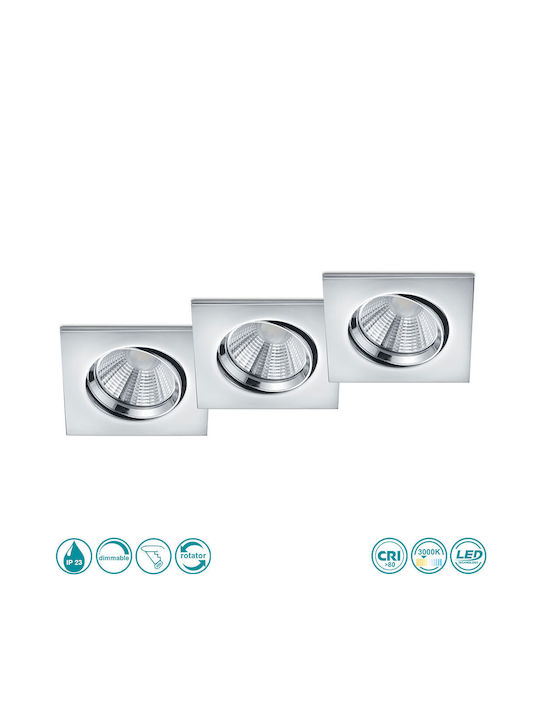 Trio Lighting Pamir Eckiges Metall-Einbaustrahl...