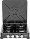 Hausberg Black Tabletop Gas Stove with 4 Burners