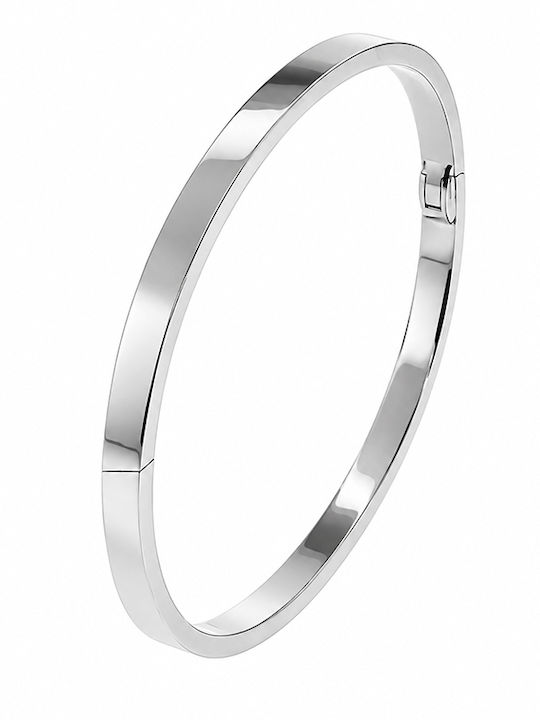 Theodora's Jewellery Men's Cuff Bracelet with Heart Design in Steel 18cm Jt-B05082-Silver