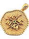 Rubini Charm Talisman Medalion cu Sfântul Constantin din Aur 9K