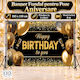 Happy Birthday To You Photo Backdrop Banner 185 X 110 Cm Polyester Canvas Black Gold Original Deals