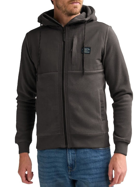 Men's Fleece Jacket with Hood Dark Grey