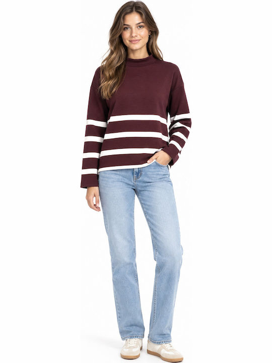 Tiffosi Women's Burgundy White Sweatshirt