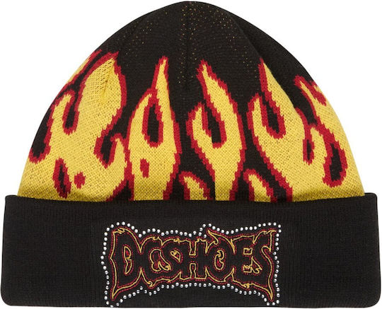 Beanie Unisex Σκούφος με Rib Πλέξη σε Μαύρο χρώμα