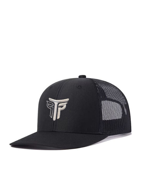 Шапка с козирка Trucker Logo Бяла Takeposition Черна 6 Панела Унисекс Черна 56-58 см