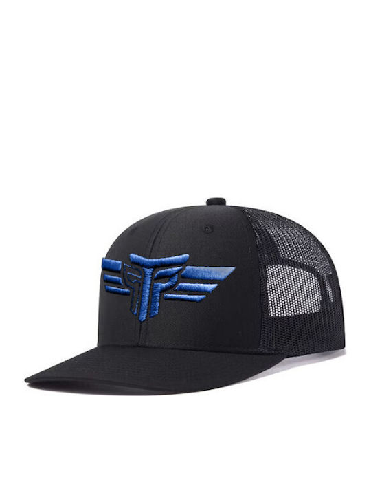 Καπέλο Jockey Trucker 3d Κέντημα Logo Μπλε Takeposition Μαύρο 6 Panel Unisex Μαύρο 56-58cm