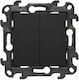 Kontakt-Simon Simon Recessed Double Intermediate Black Wall Switch