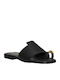 Schwarze Damenledersandalen