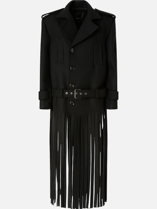 Pinko Μάλλινο Παλτό Black
