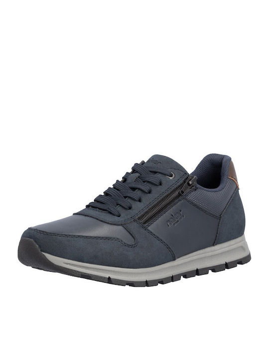 Anatomische Blaue Herren Freizeitschuhe aus Leder