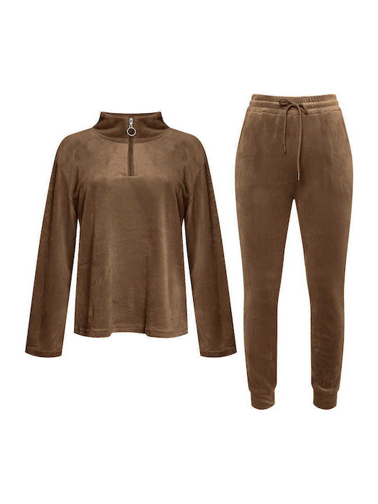 Celestino Samt-Set aus Damenbluse und Hose in B...