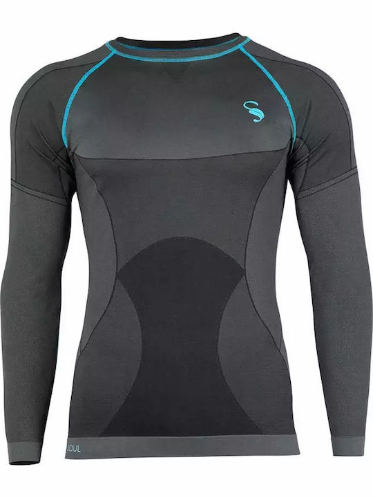 Stark Soul Men's Grey Long-Sleeved Thermal Shirt