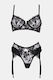 Dessous-Set Straps Strümpfe & Handschuhe Schwarz