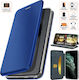 Book-style Case Motorola Moto G10 Magnetic Flip Closure Card Pocket Stand Function Eco Leather Microfiber Interior Blue