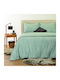 Melinen Single Duvet Set 160x240cm Brooke Aqua 350 GSM