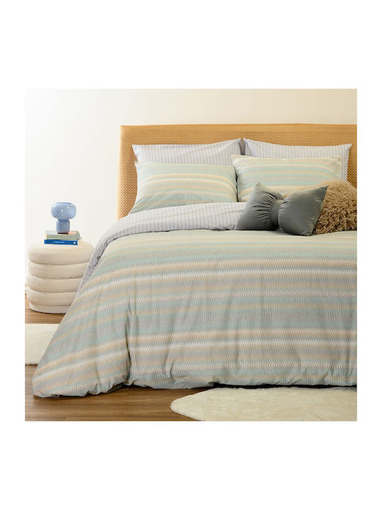 Melinen Single Quilt 160x240cm Minna Aqua 350 GSM