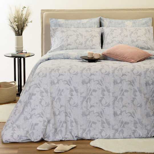 Melinen Paloma Σετ Παπλωματοθήκη 165x245cm Μονή με Μαξιλαροθήκη Grey